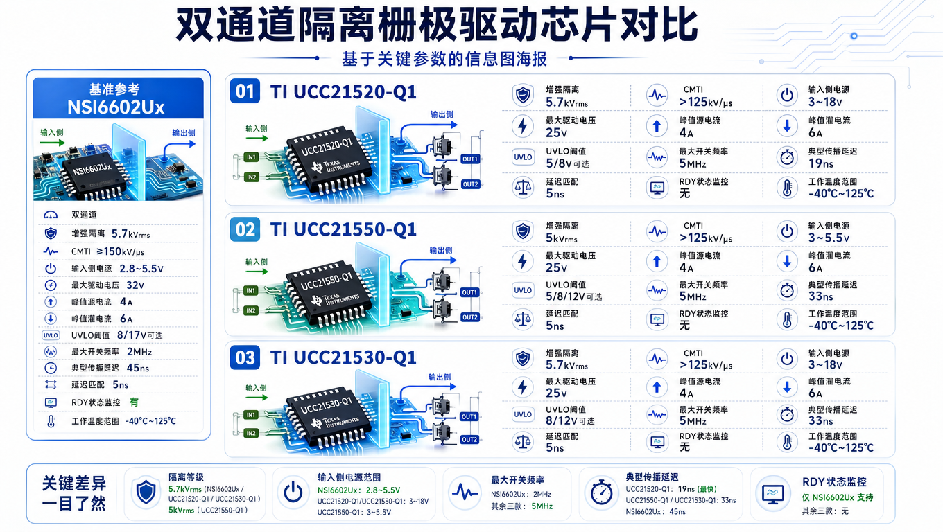 国产隔离半桥驱动NSI6602Ux 替代TI产品选型指南-TRINAMIC代理商 步进电机驱动 驱动IC 深圳市智联微电子有限公司