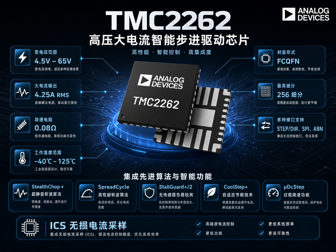 TMC2262 65V 4.25A——Trinamic新一代高压大电流智能步进驱动-TRINAMIC代理商 步进电机驱动 驱动IC 深圳市智联微电子有限公司