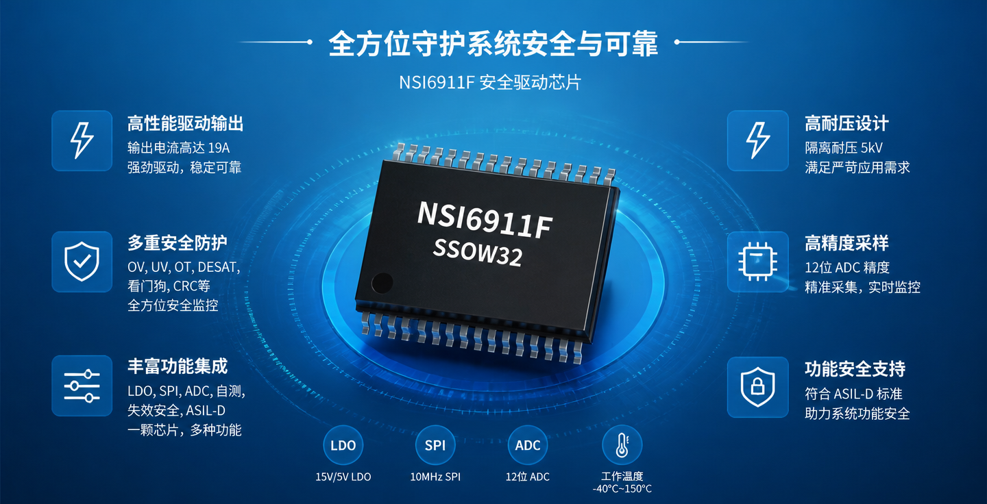 800V电驱的ASIL D门槛——NSI6911F系列隔离栅极驱动芯片的工程解读-TRINAMIC代理商 步进电机驱动 驱动IC 深圳市智联微电子有限公司